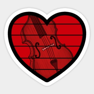 Valentines Double Bass Bassist Wedding Musician Sticker